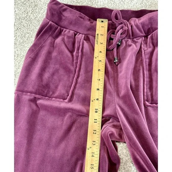 Cable & Gauge Studio Soft Velour Lounge Womens Plum Purple Jogger Pants Large L - Picture 2 of 7